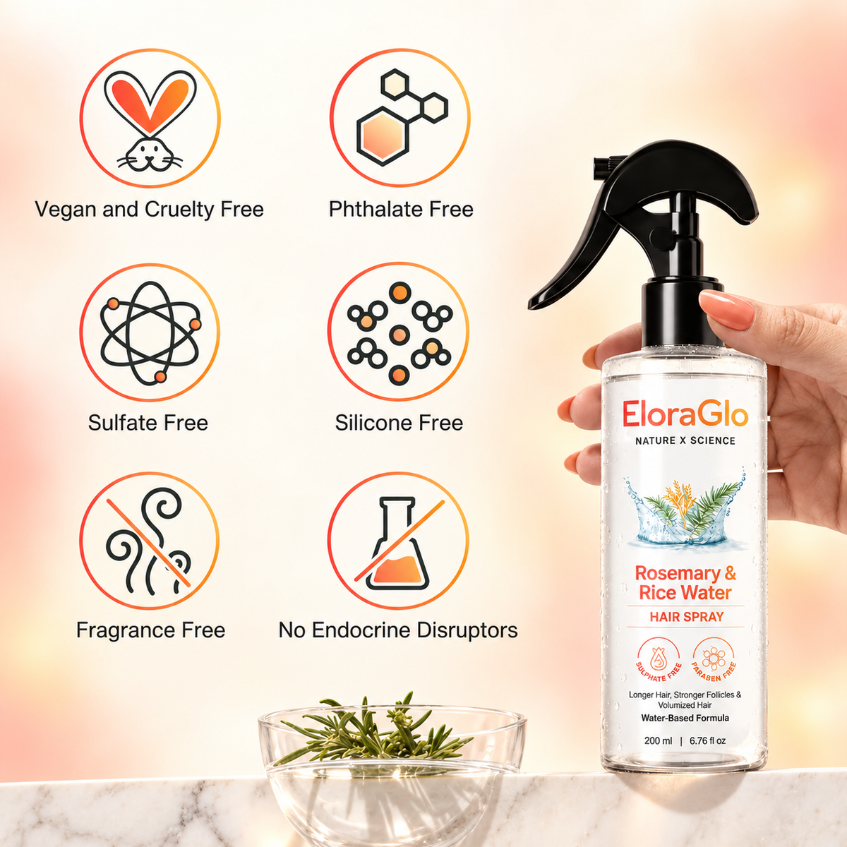 Rosemary & Rice Water Hair Spray